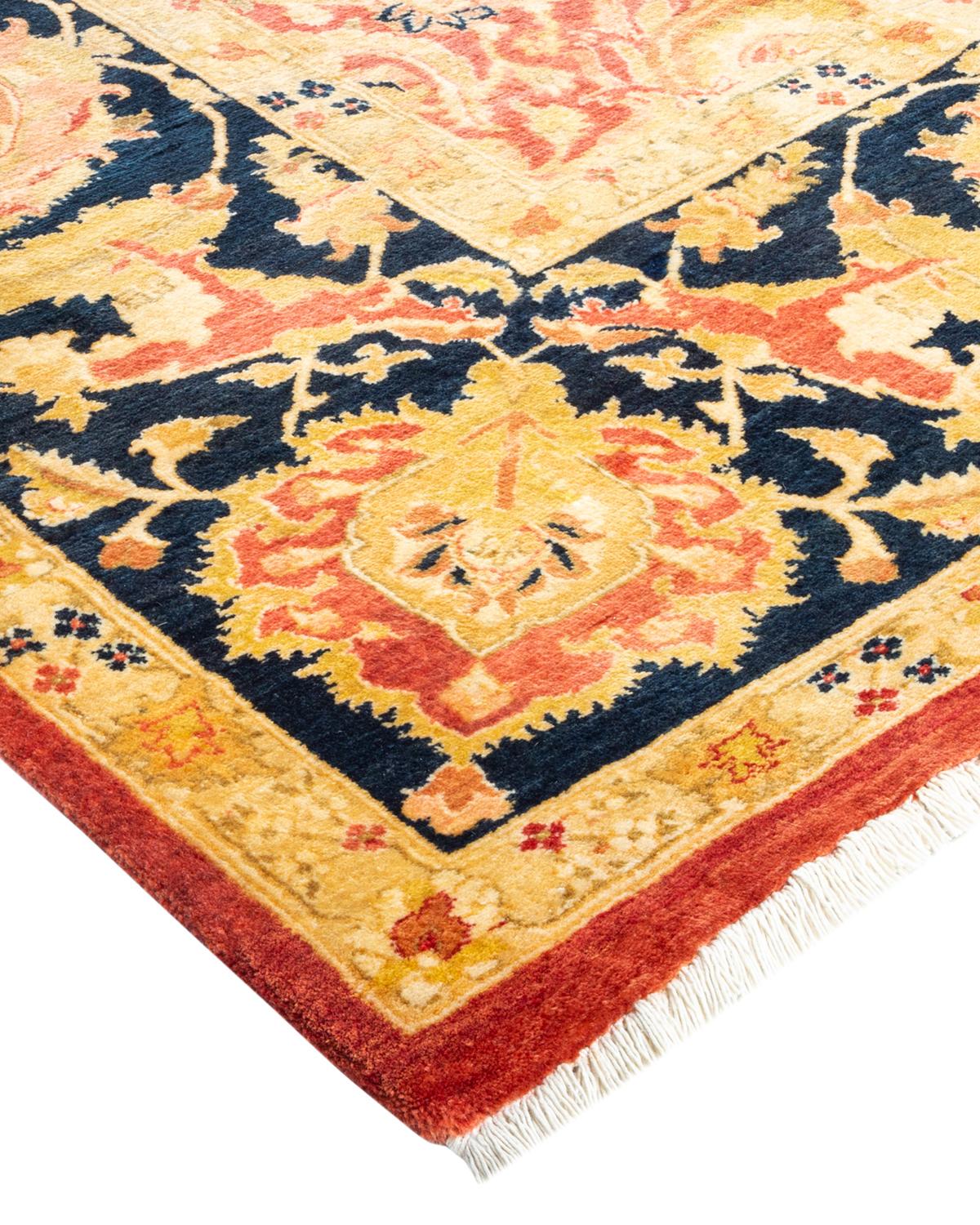 Alfombra Mogul Naranja Tradicional Hand Made Única en su Género Lana en venta