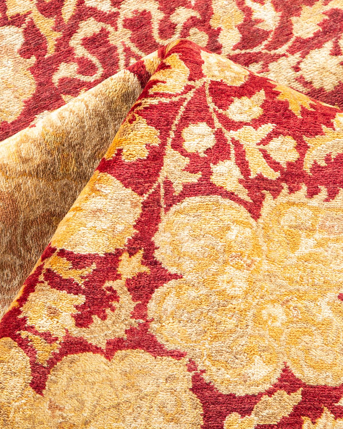 Other One-of-a-Kind Hand Made Traditional Mogul Orange Area Rug For Sale