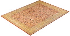 One-of-a-kind Hand Made Traditional Mogul Orange Area Rug