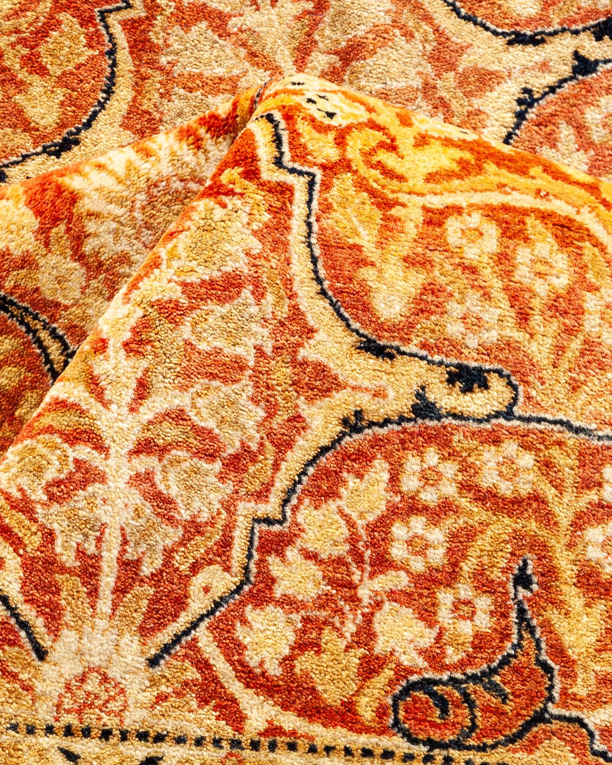 Other One-of-a-kind Hand Made Traditional Mogul Orange Area Rug For Sale