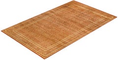 One-Of-A-Kind Hand Made Traditional Mogul Orange Area Rug