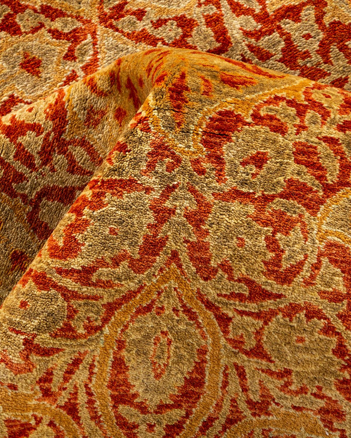 Alfombra Mogul Naranja Tradicional Hand Made Única en su Género Pakistaní en venta