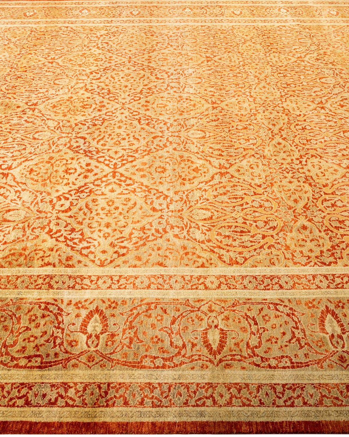 Alfombra Mogul Naranja Tradicional Hand Made Única en su Género Siglo XXI y contemporáneo en venta