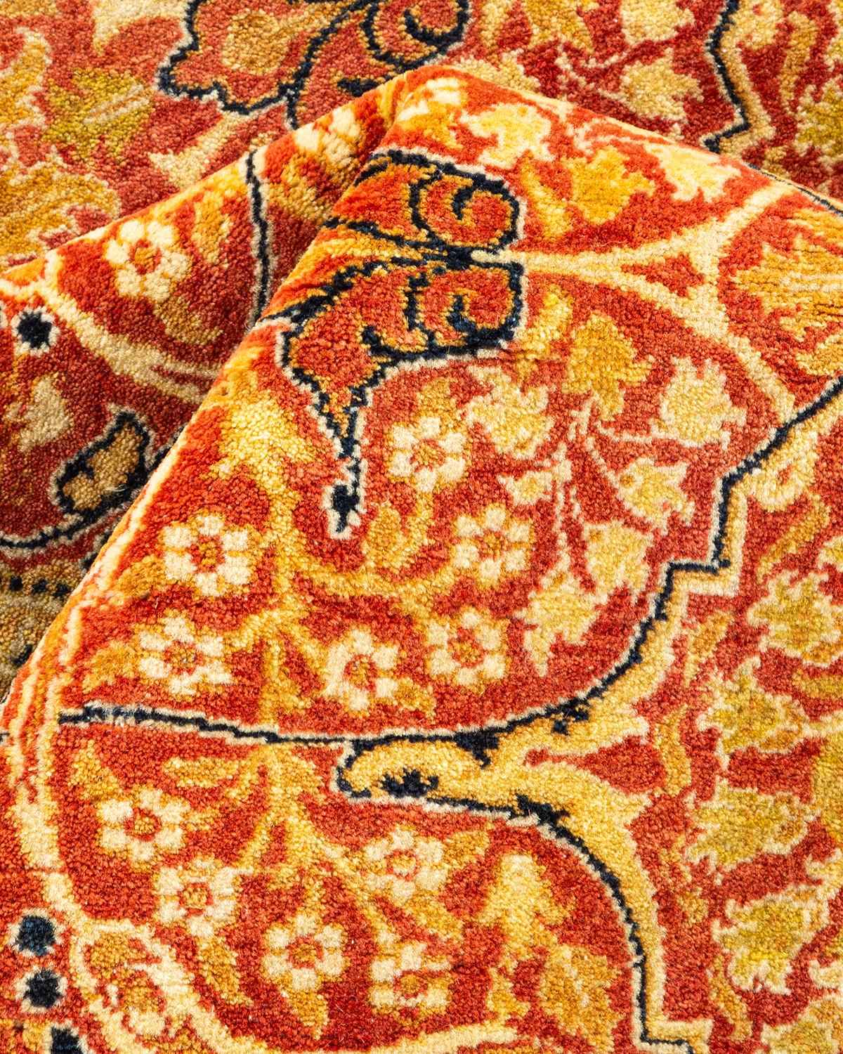 Other One-of-a-kind Hand Made Traditional Mogul Orange Area Rug For Sale