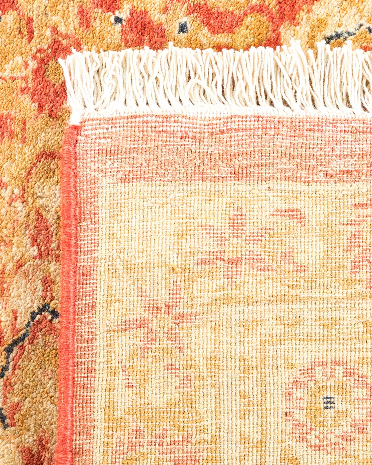 Traditioneller Mogul Orange Teppich, handgefertigt, Unikat (Handgeknüpft) im Angebot