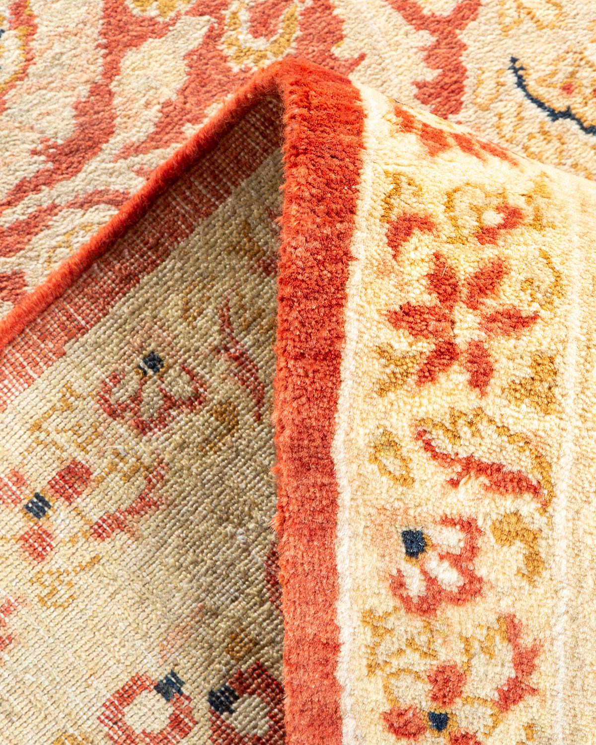Alfombra Mogul Naranja Tradicional Hand Made Única en su Género Pakistaní en venta