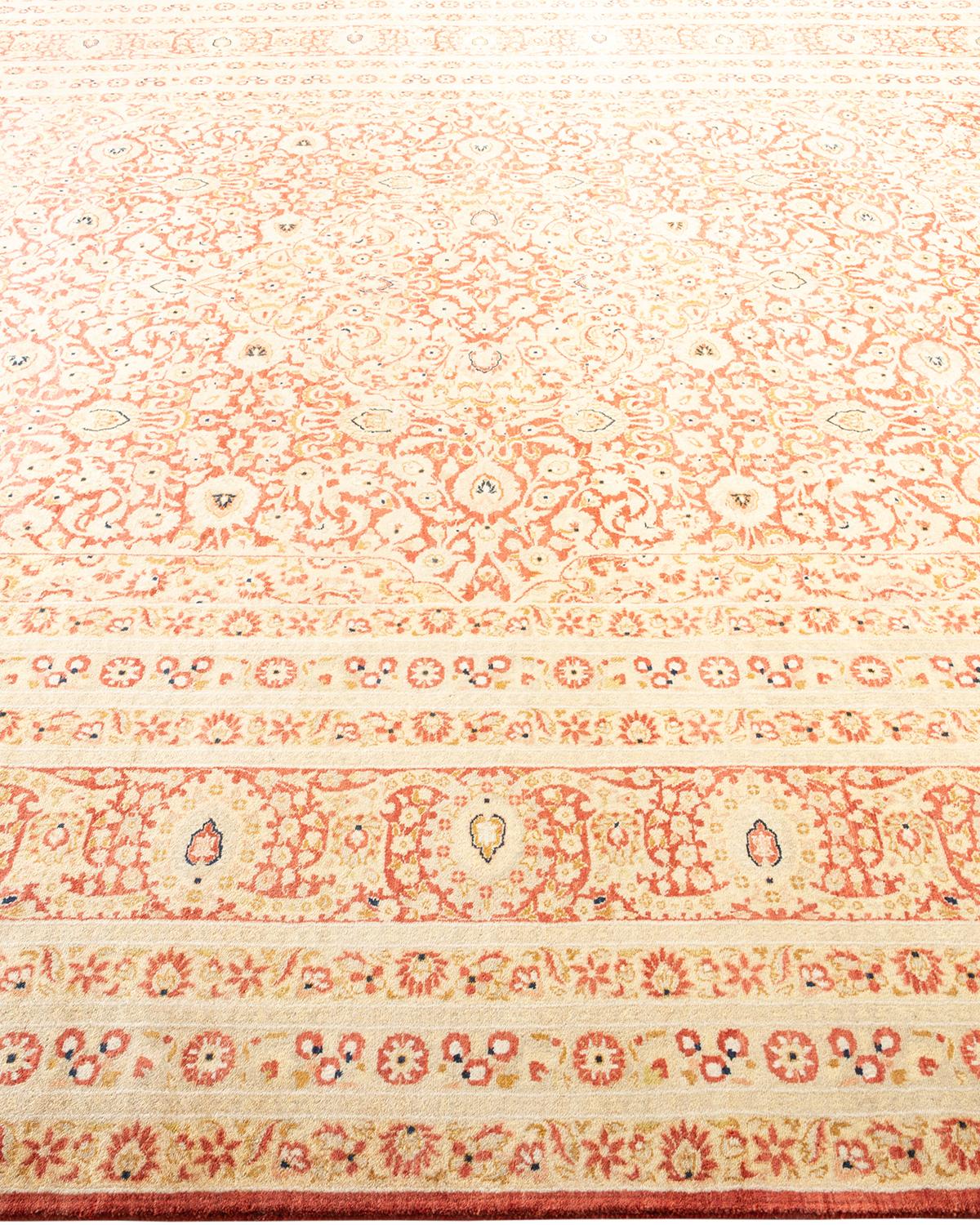 Alfombra Mogul Naranja Tradicional Hand Made Única en su Género en Nuevo estado para la venta en Norwalk, CT