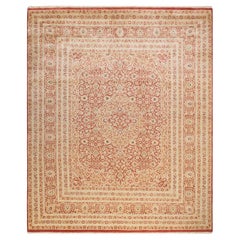 One-Of-A-Kind Hand Made Traditional Mogul Orange Area Rug
