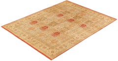 One-Of-A-Kind Hand Made Traditional Mogul Orange Area Rug