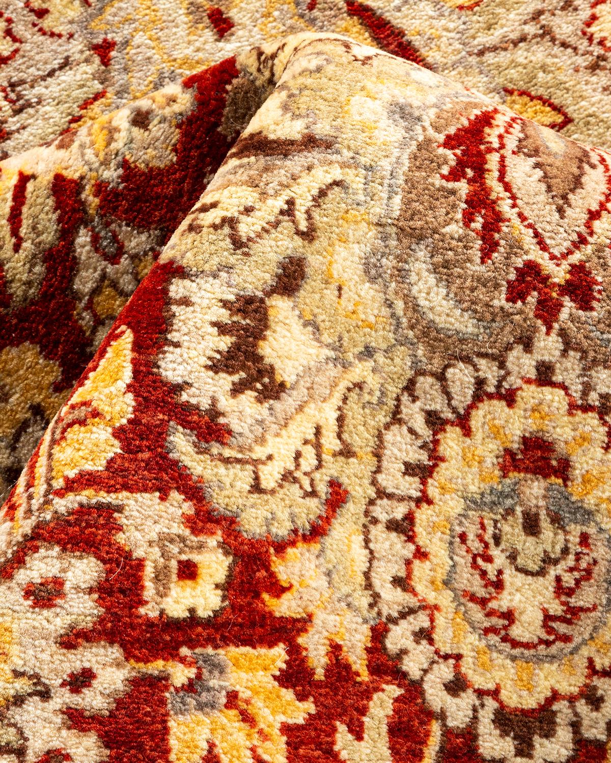 Other One-of-a-kind Hand Made Traditional Mogul Orange Area Rug For Sale