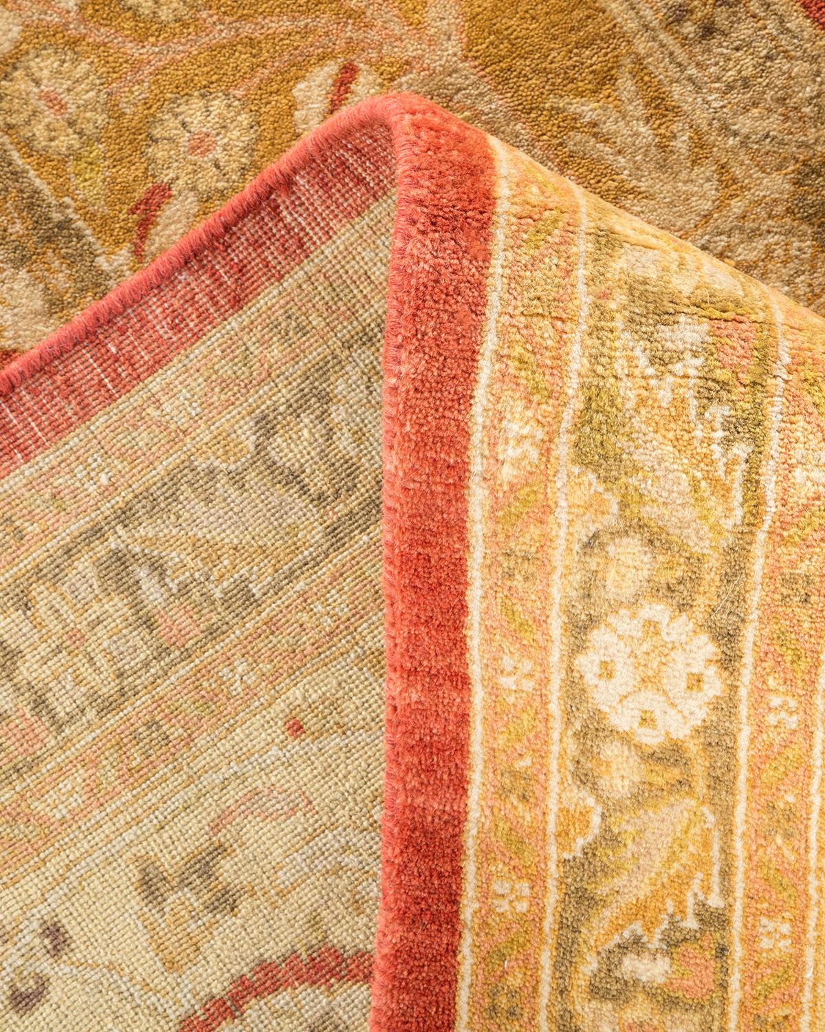 Alfombra Mogul Naranja Tradicional Hand Made Única en su Género Pakistaní en venta