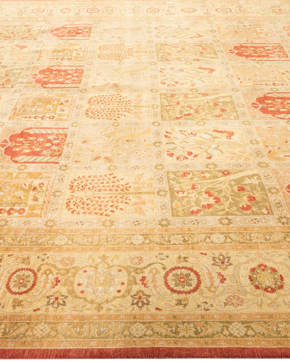 Alfombra Mogul Naranja Tradicional Hand Made Única en su Género en Nuevo estado para la venta en Norwalk, CT