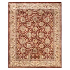 One-of-a-kind Hand Made Traditional Mogul Orange Area Rug