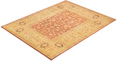 One-Of-A-Kind Hand Made Traditional Mogul Orange Area Rug