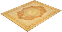 One-Of-A-Kind Hand Made Traditional Mogul Orange Area Rug