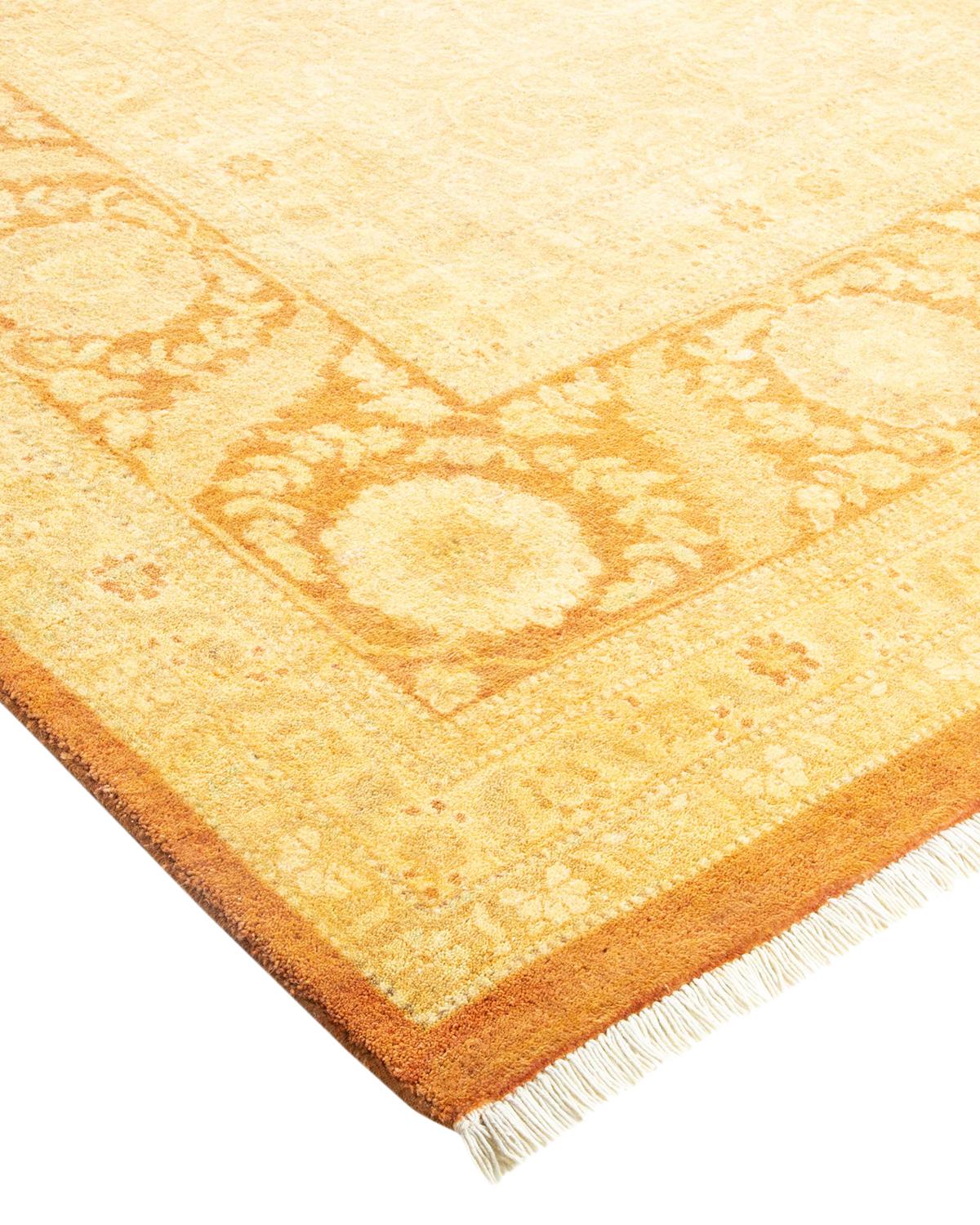 Lana Tappeto tradizionale Mogul arancione Hand Made unico nel suo genere in vendita