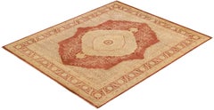 One-of-a-kind Hand Made Traditional Mogul Orange Area Rug