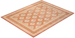One-of-a-kind Hand Made Traditional Mogul Orange Area Rug