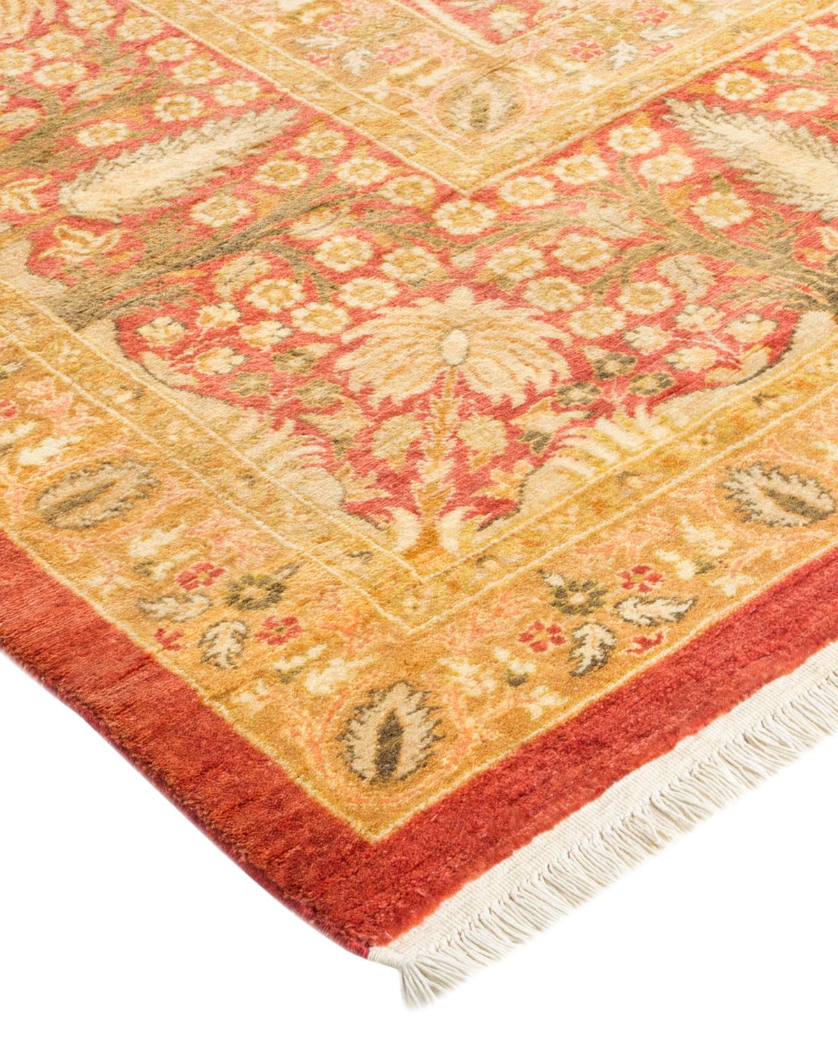 Lana Tappeto tradizionale arancione Mogul, unico nel suo genere, Hand Made in vendita
