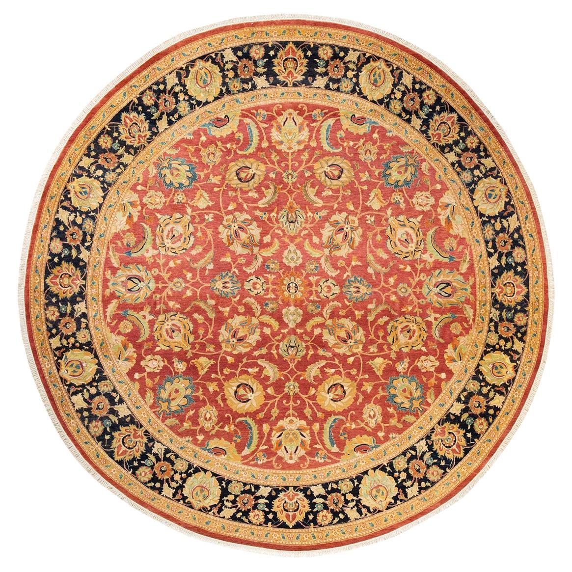 Traditioneller, handgefertigter Mogul Orange Teppich, Unikat