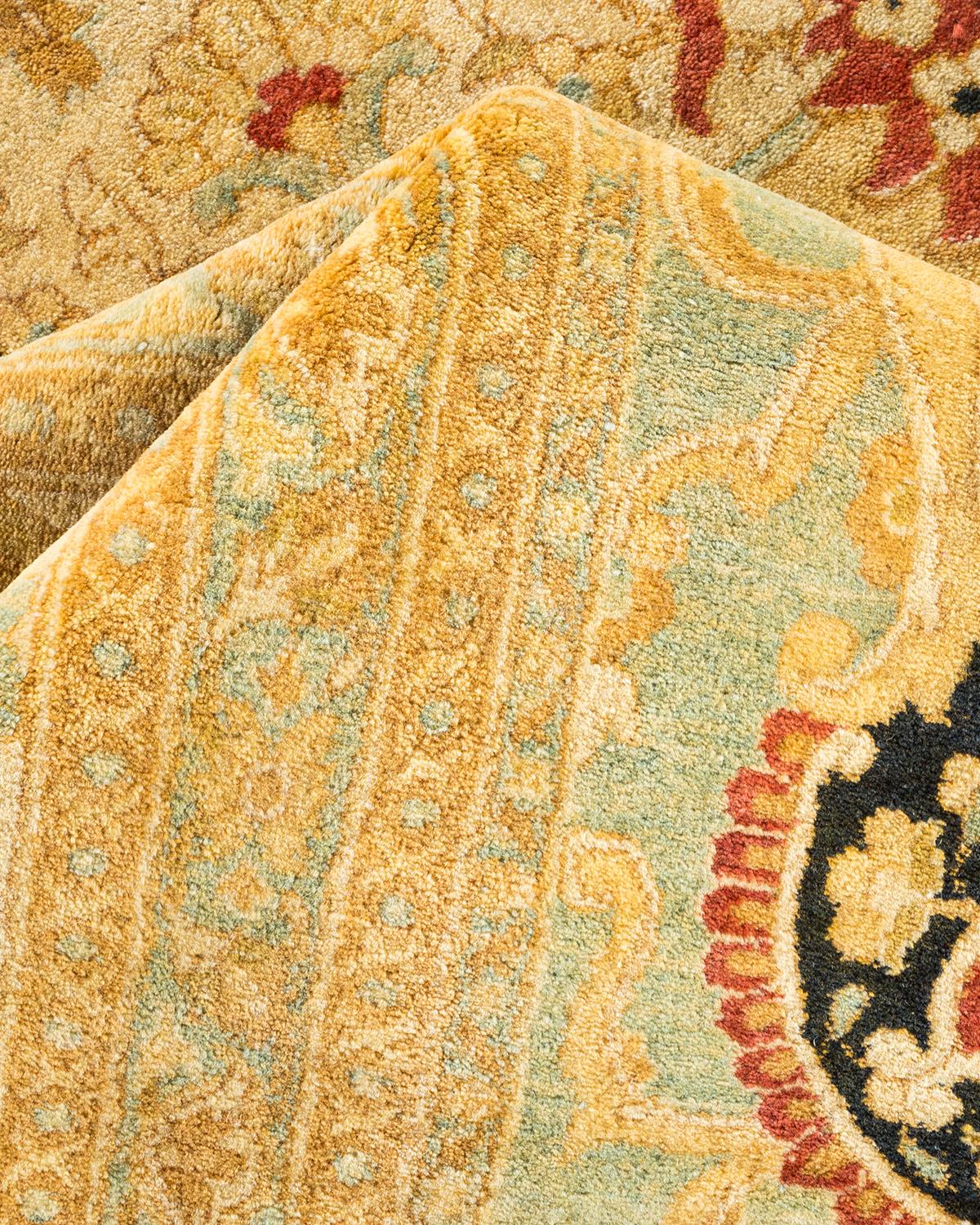 Other One-of-a-Kind Hand Made Traditional Mogul Orange Area Rug For Sale
