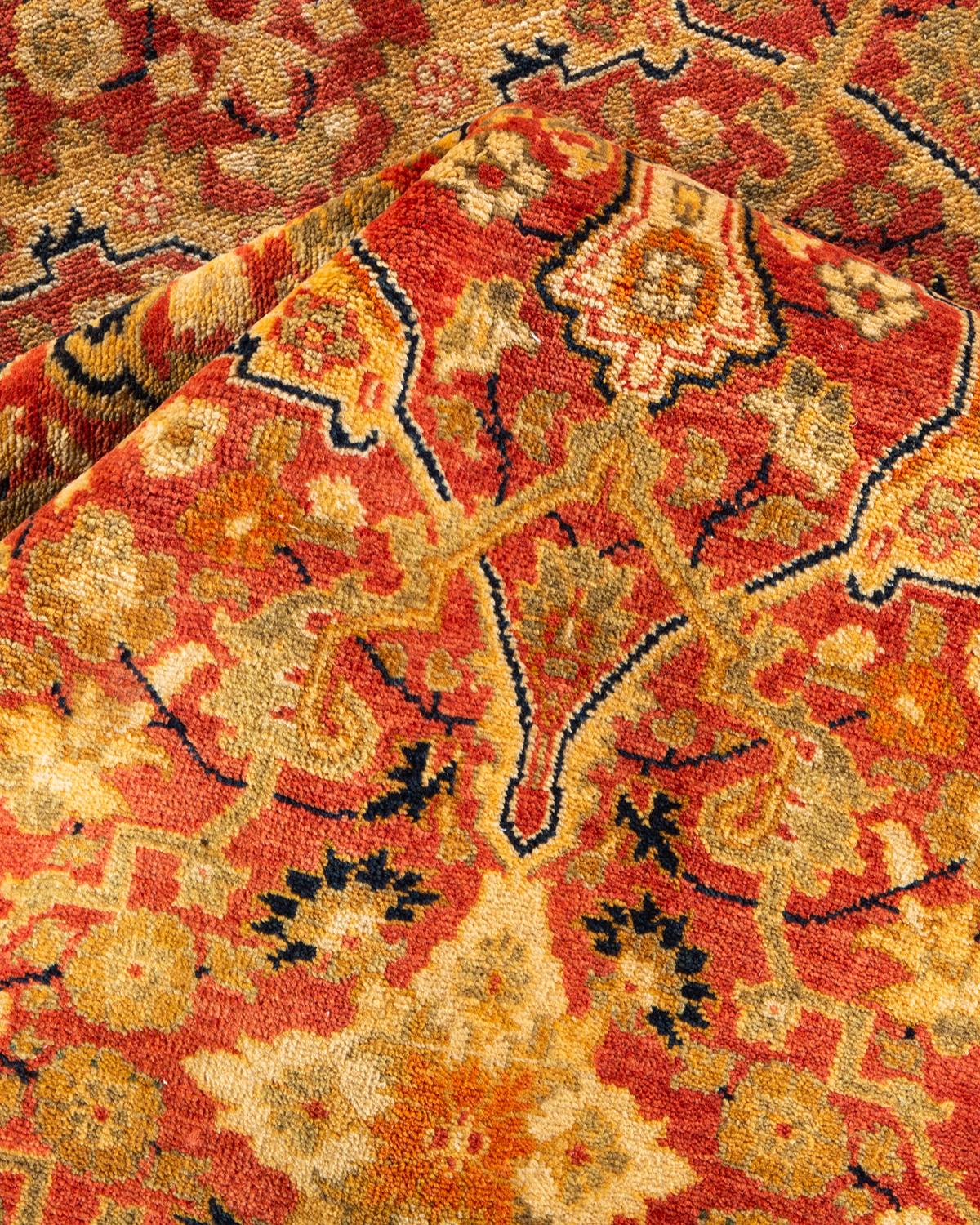 Alfombra Mogul Naranja Tradicional Hand Made Única en su Género Pakistaní en venta