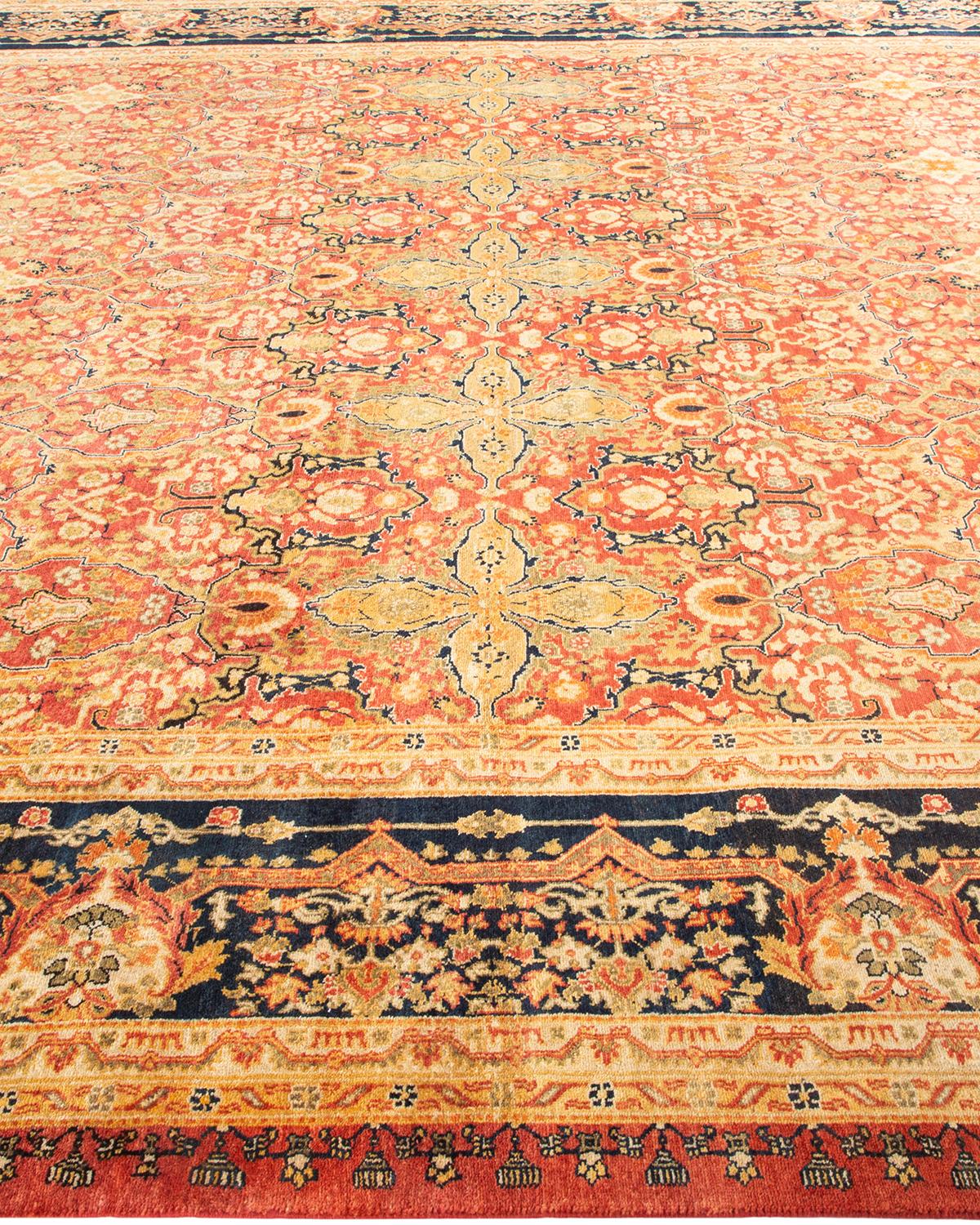 Alfombra Mogul Naranja Tradicional Hand Made Única en su Género Siglo XXI y contemporáneo en venta