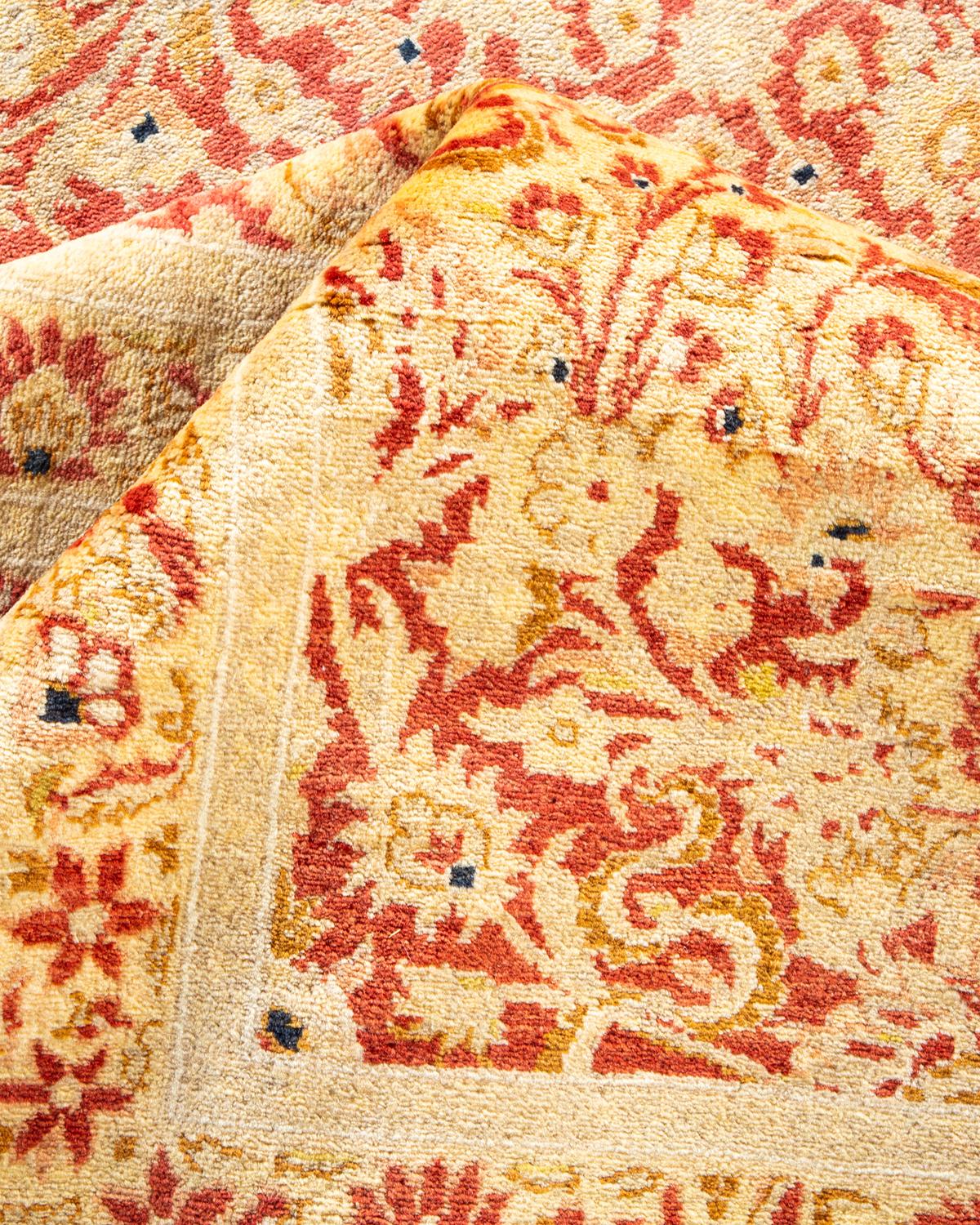 Autre Tapis traditionnel orange Mogul unique fait à la main, unique en son genre en vente
