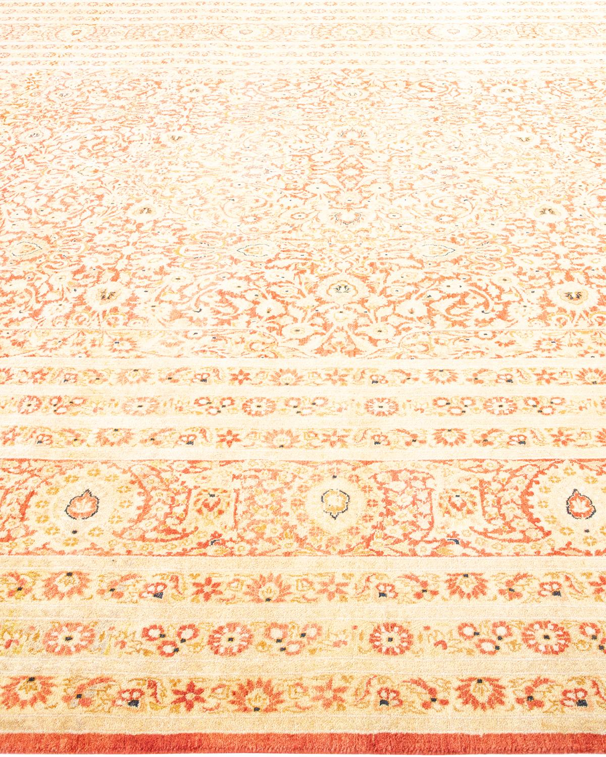 Alfombra Mogul Naranja Tradicional Hand Made Única en su Género en Nuevo estado para la venta en Norwalk, CT