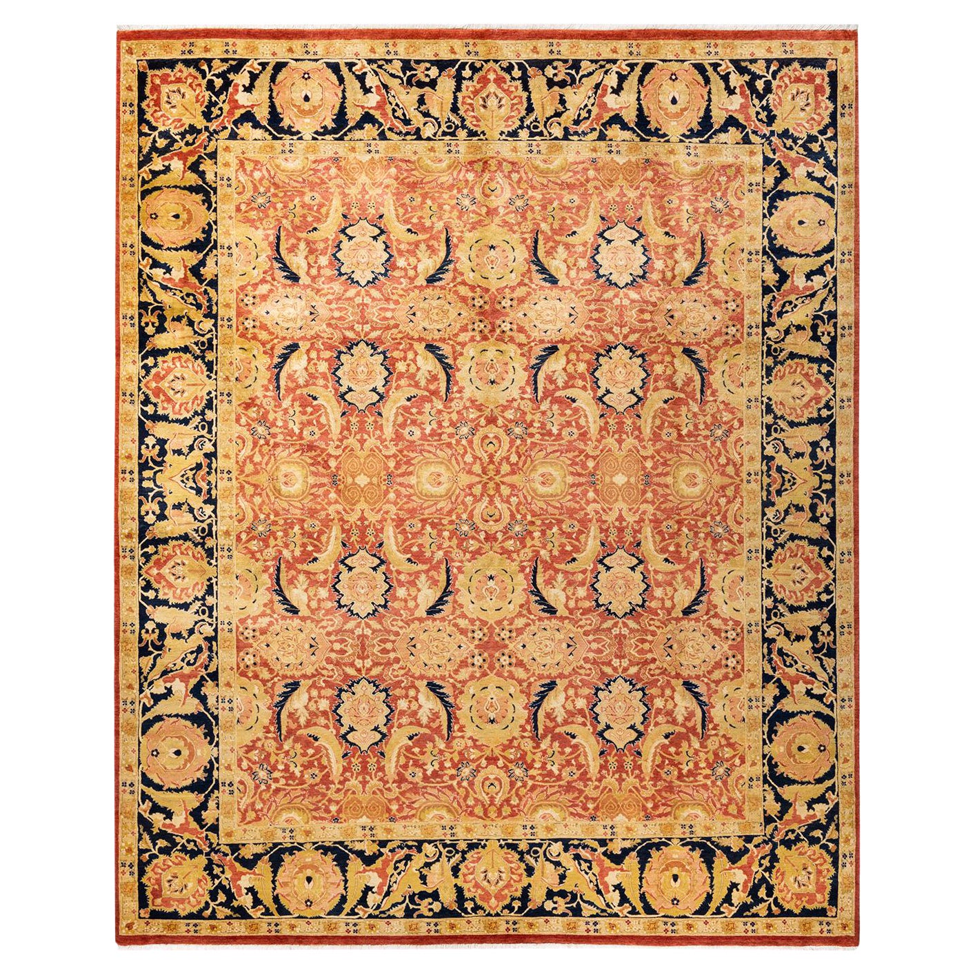 Alfombra Mogul Naranja Tradicional Hand Made Única en su Género