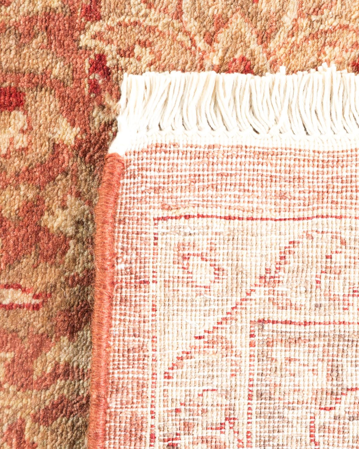 Hand-Knotted One-of-a-kind Hand Made Traditional Mogul Pink Area Rug For Sale