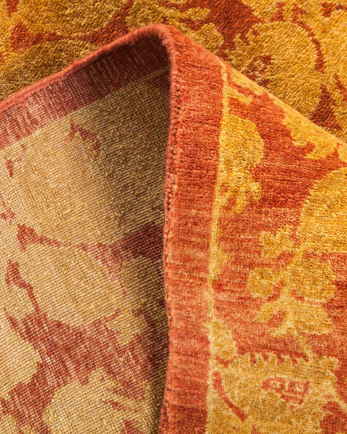 Alfombra tradicional única Hand Made Mogul rosa Pakistaní en venta