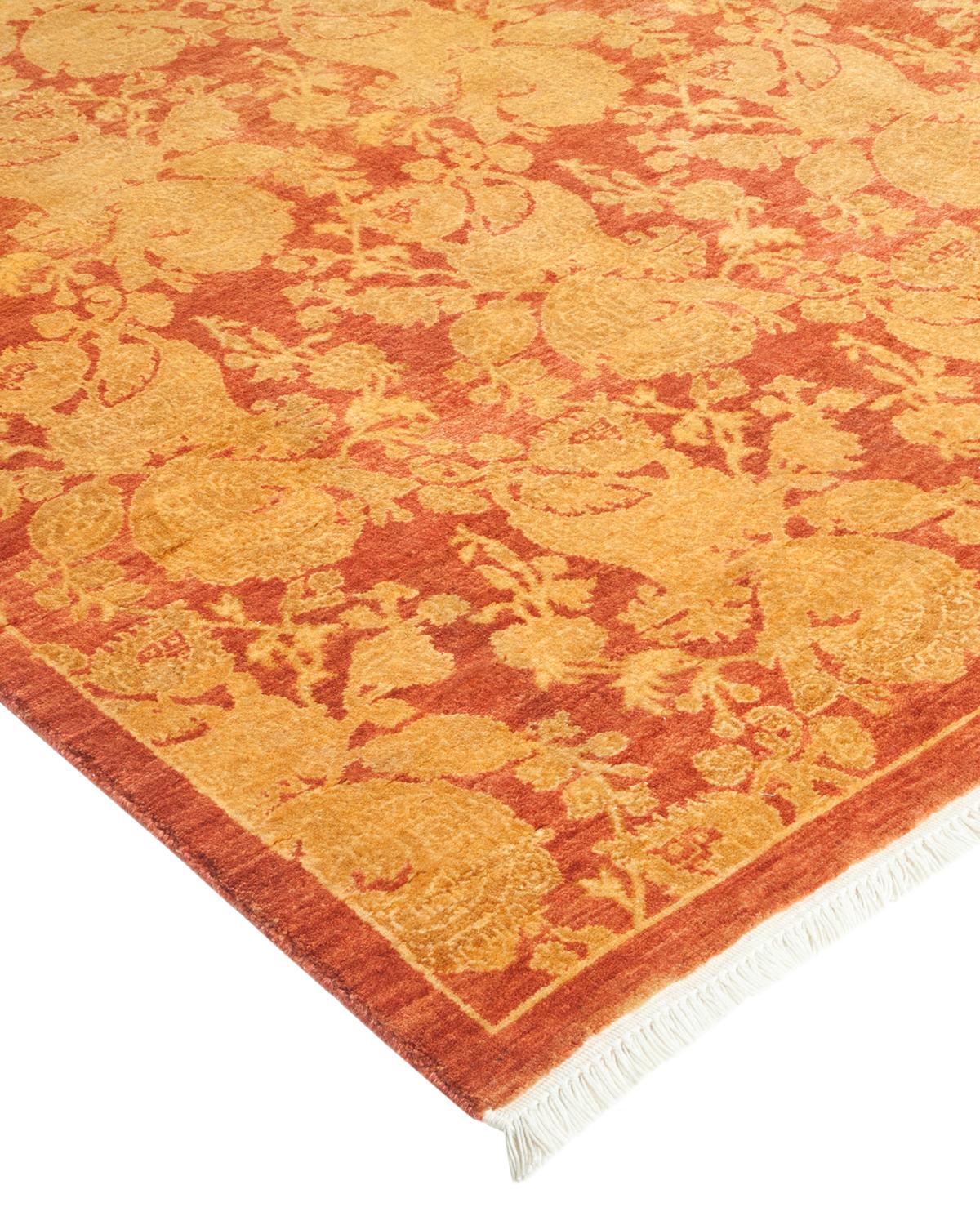 Alfombra tradicional única Hand Made Mogul rosa Lana en venta