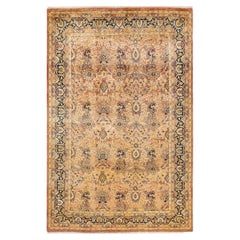 Tapis traditionnel rose moghol unique fait à la main, unique en son genre