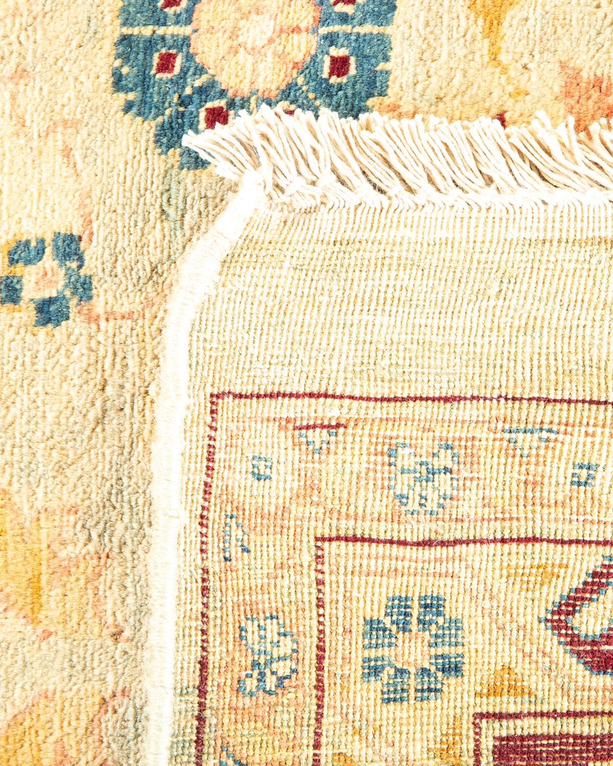 Noué à la main Tapis Mogul traditionnel rose unique fait à la main, unique en son genre en vente