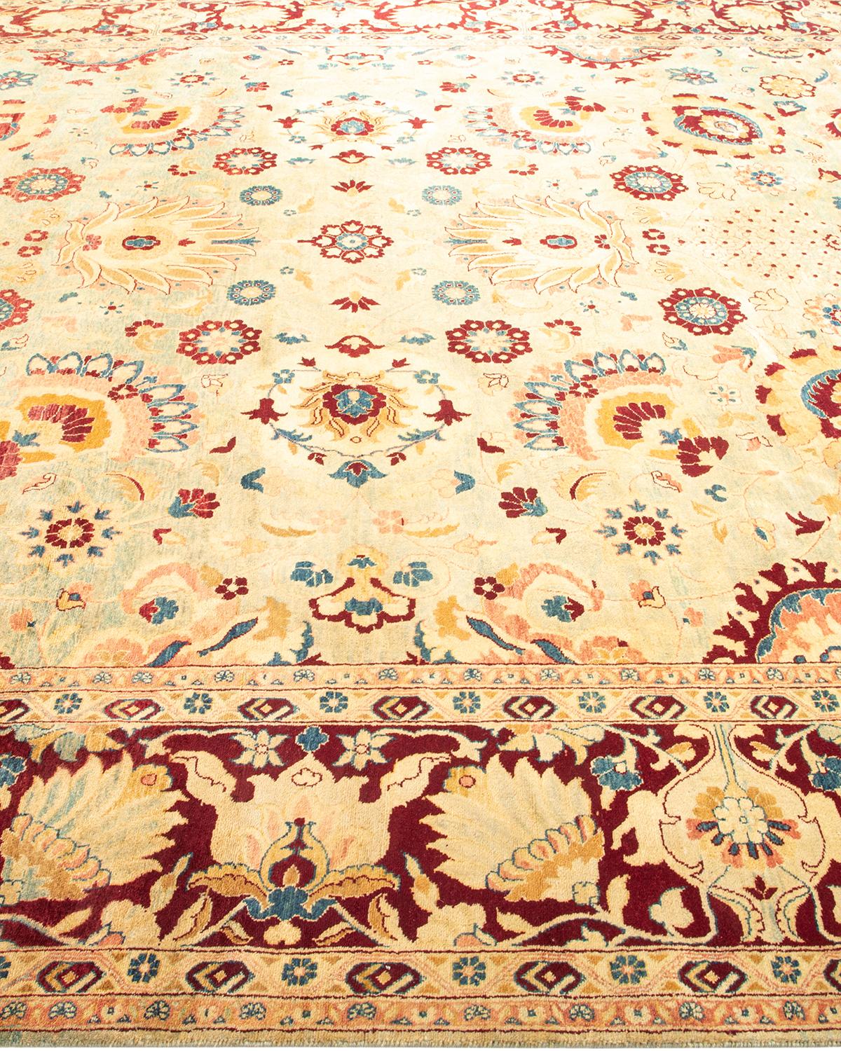 Tapis Mogul traditionnel rose unique fait à la main, unique en son genre Neuf - En vente à Norwalk, CT