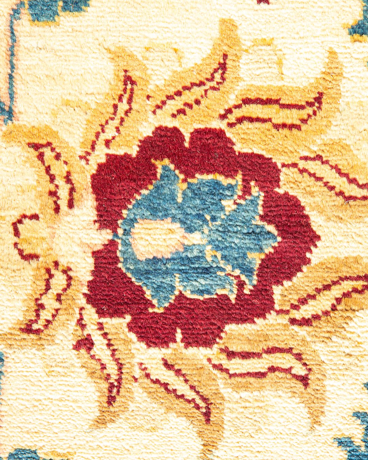 XXIe siècle et contemporain Tapis Mogul traditionnel rose unique fait à la main, unique en son genre en vente