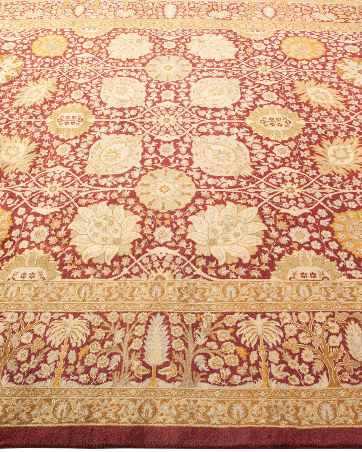 Traditioneller, handgefertigter Mogul-Rosa-Teppich, Unikat im Zustand „Neu“ im Angebot in Norwalk, CT