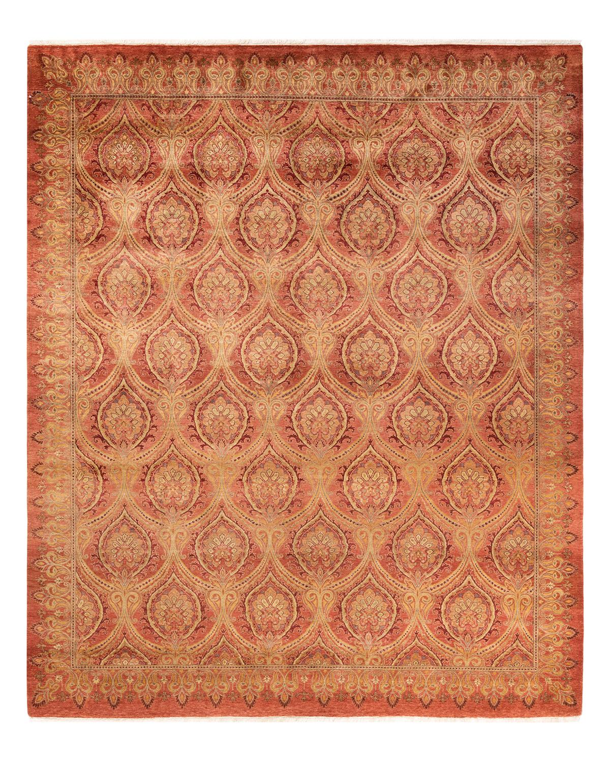 Other One-of-a-Kind Hand Made Traditional Mogul Pink Area Rug For Sale