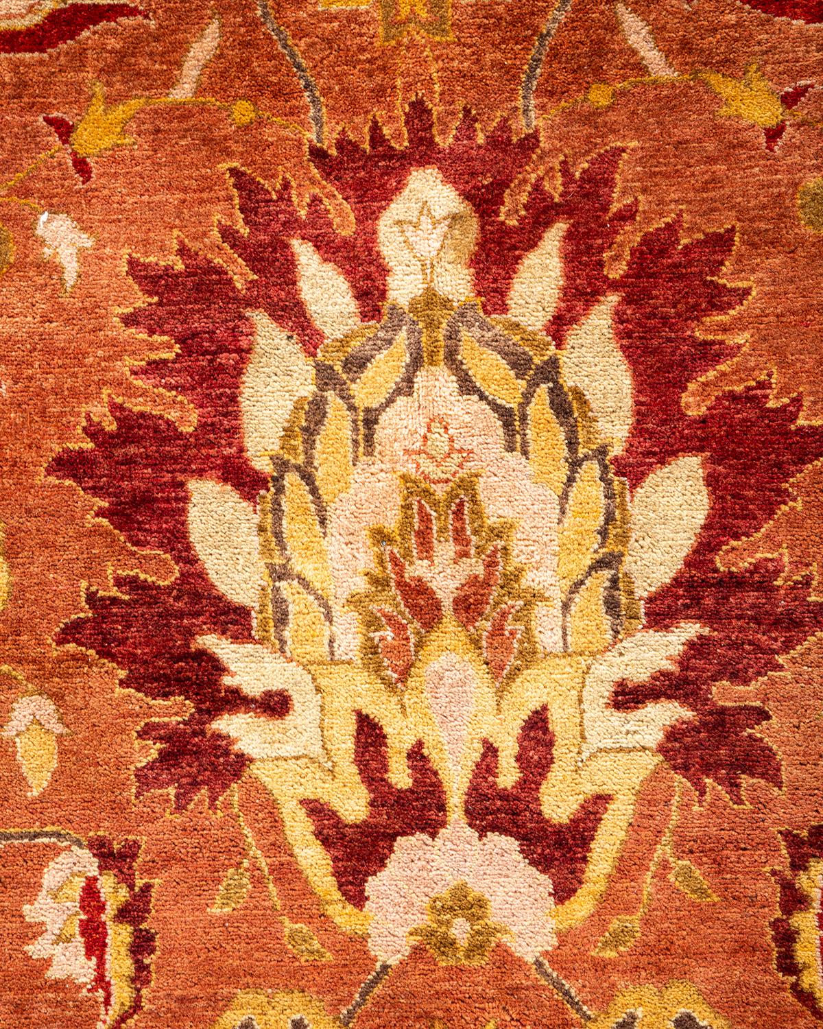 XXIe siècle et contemporain Tapis Mogul traditionnel rose unique fait à la main, unique en son genre en vente