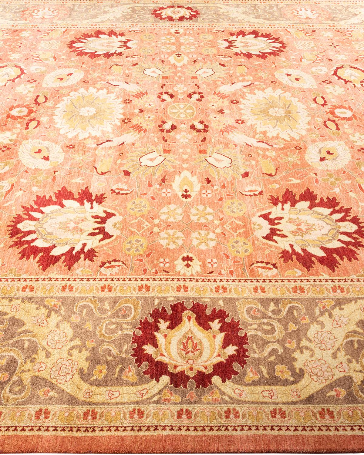 Tapis traditionnel rose moghol unique fait à la main, unique en son genre Neuf - En vente à Norwalk, CT