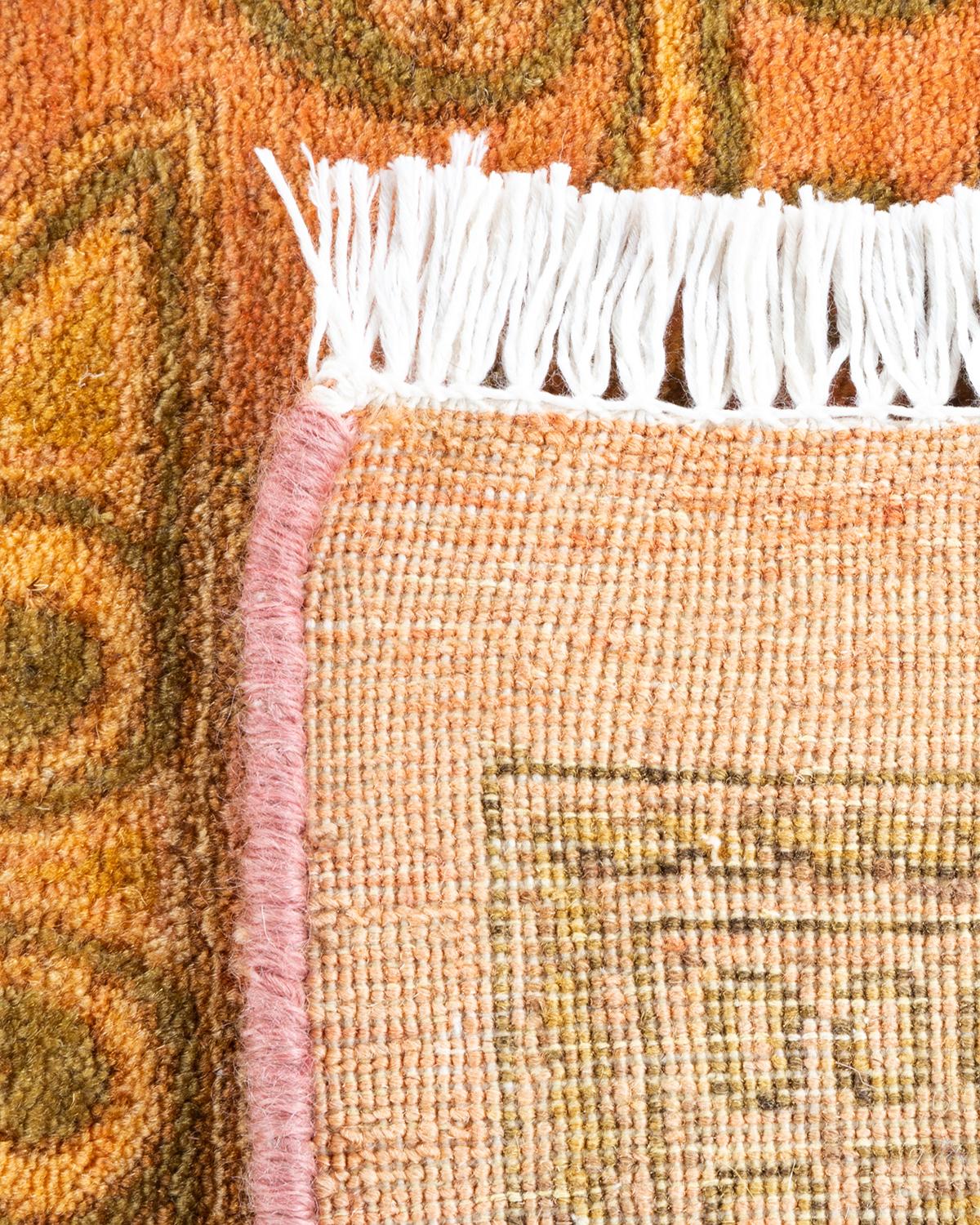 Annodato a mano Tappeto tradizionale Mogul rosa Hand Made unico nel suo genere in vendita