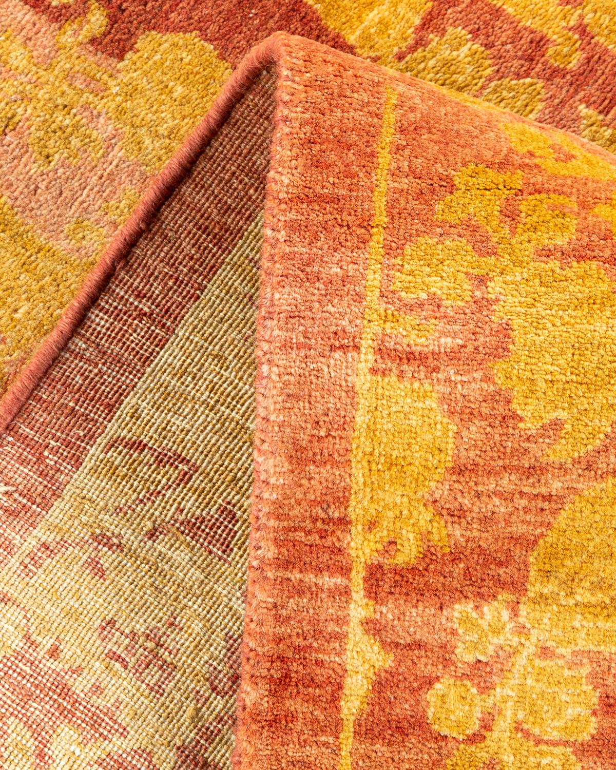 Alfombra tradicional única Hand Made Mogul rosa Pakistaní en venta