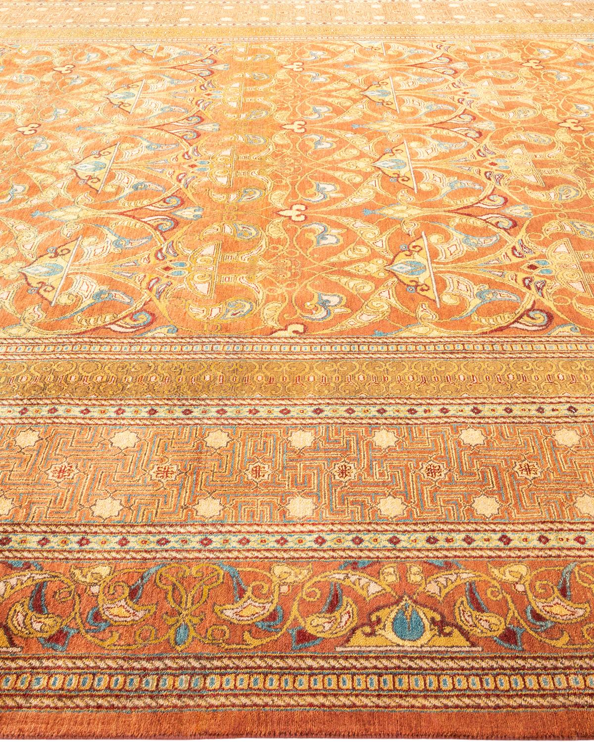 Tapis Mogul traditionnel rose unique fait à la main, unique en son genre Neuf - En vente à Norwalk, CT