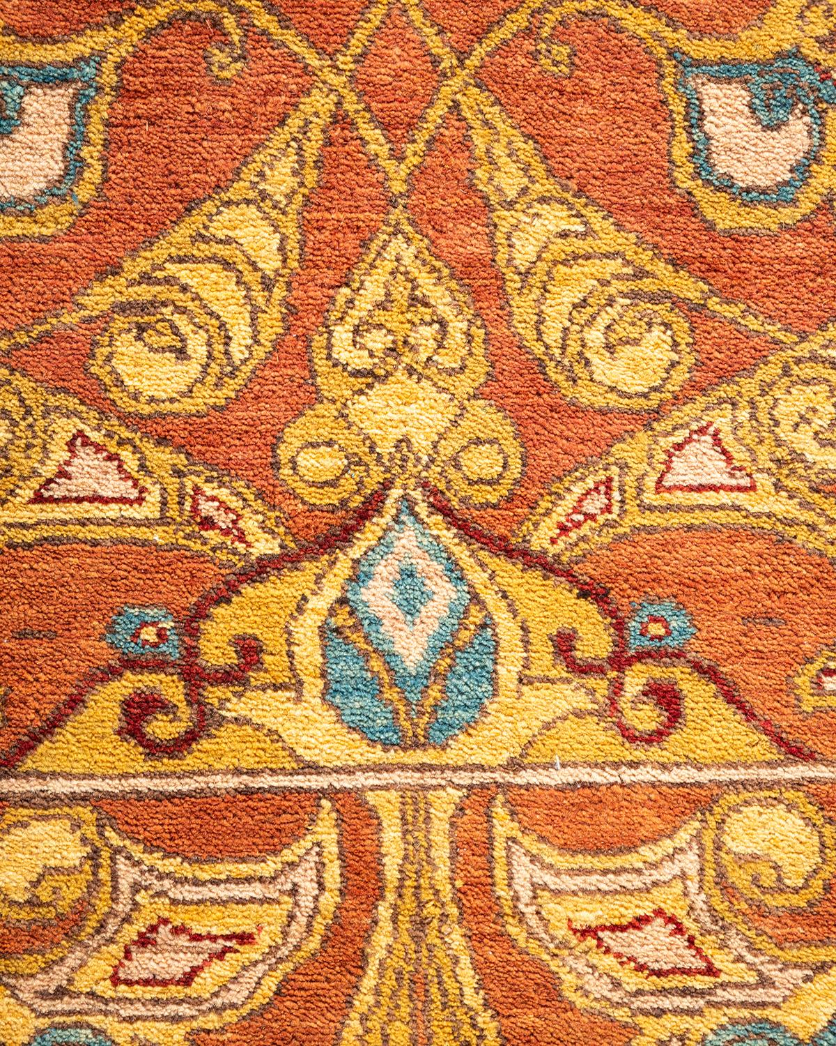 XXIe siècle et contemporain Tapis Mogul traditionnel rose unique fait à la main, unique en son genre en vente