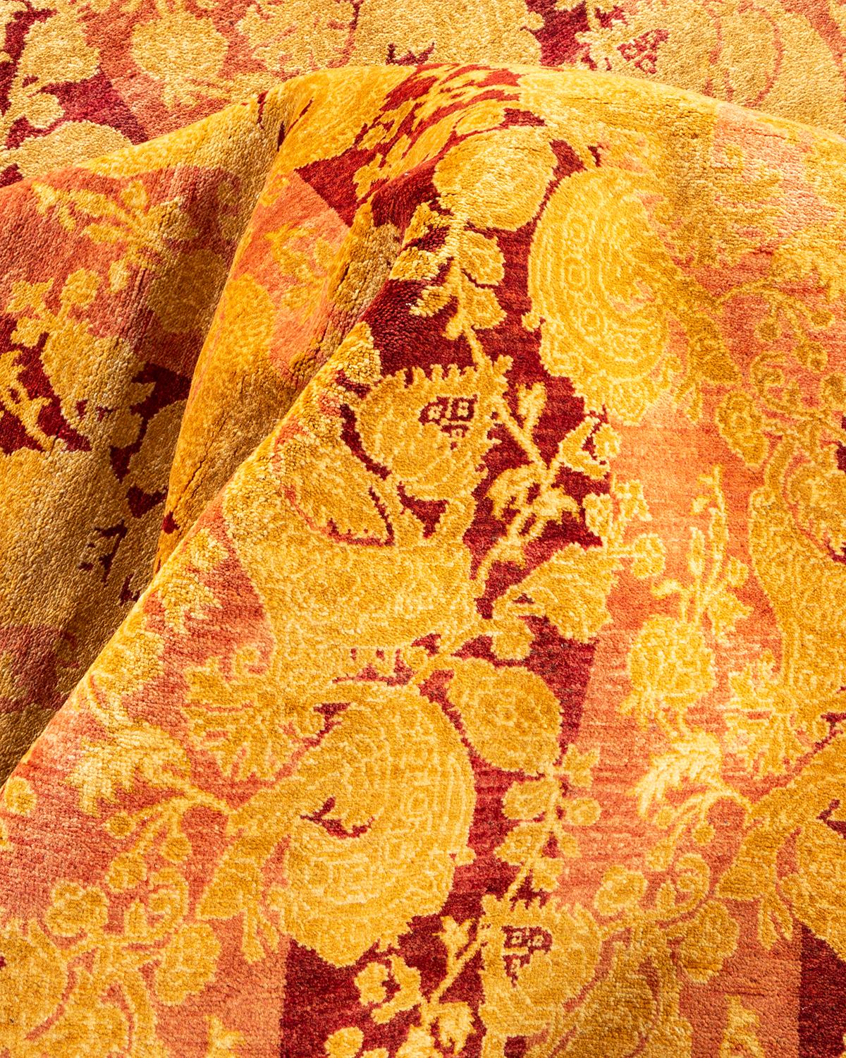Handgefertigter, traditioneller Mogul-Rosa-Teppich, Unikat (Sonstiges) im Angebot