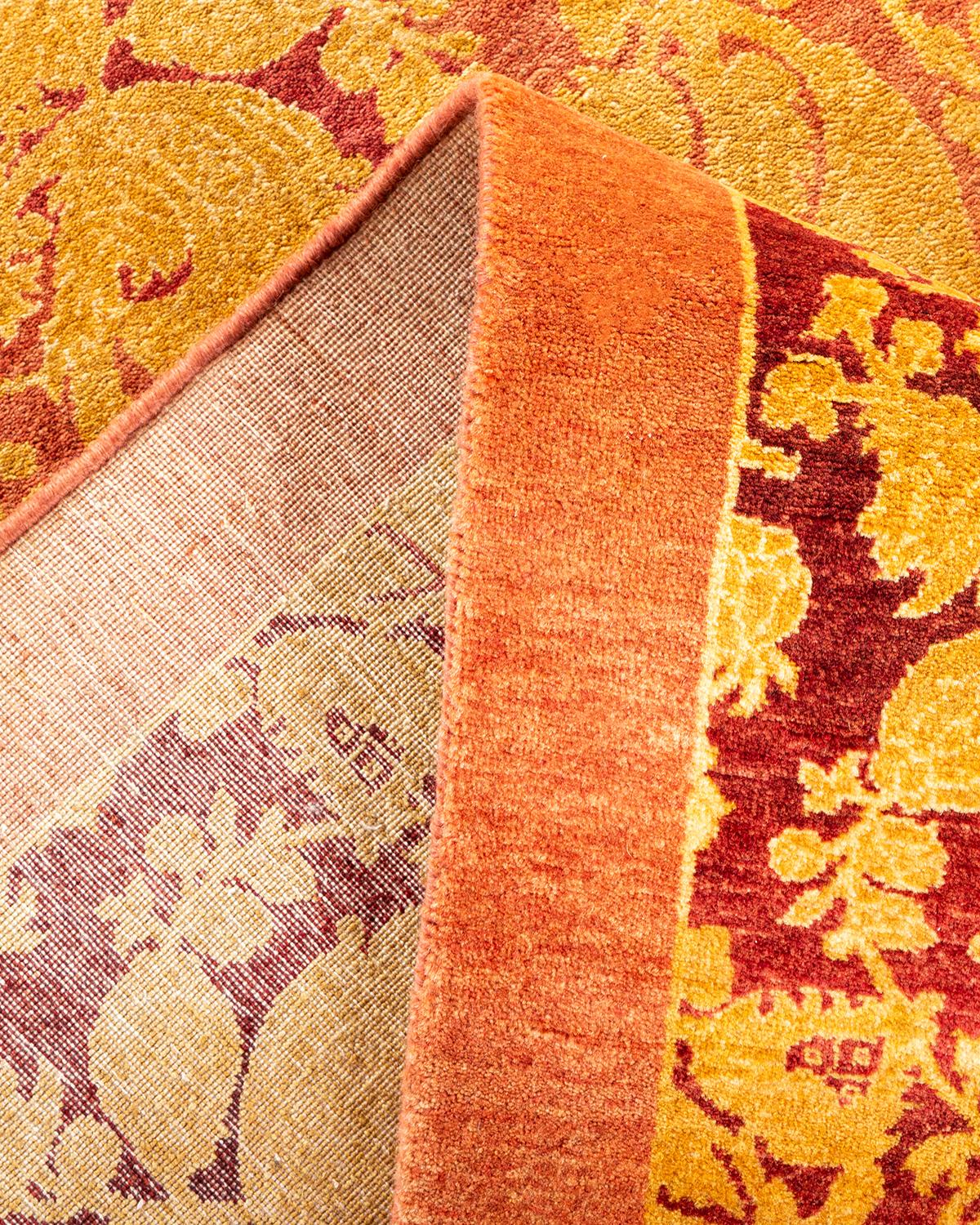 Handgefertigter, traditioneller Mogul-Rosa-Teppich, Unikat (Pakistanisch) im Angebot