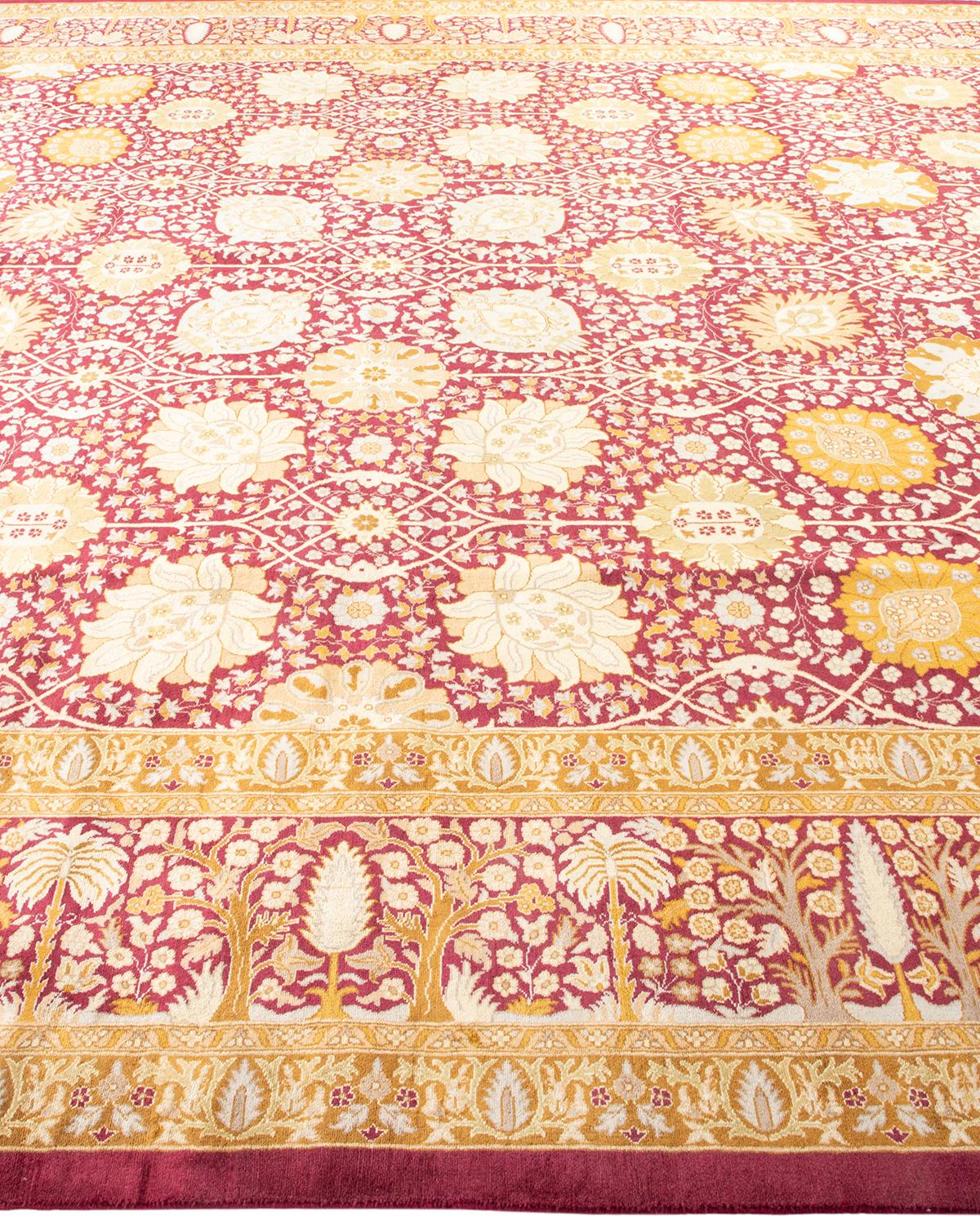 Tapis traditionnel violet moghol unique en son genre fabriqué à la main Neuf - En vente à Norwalk, CT