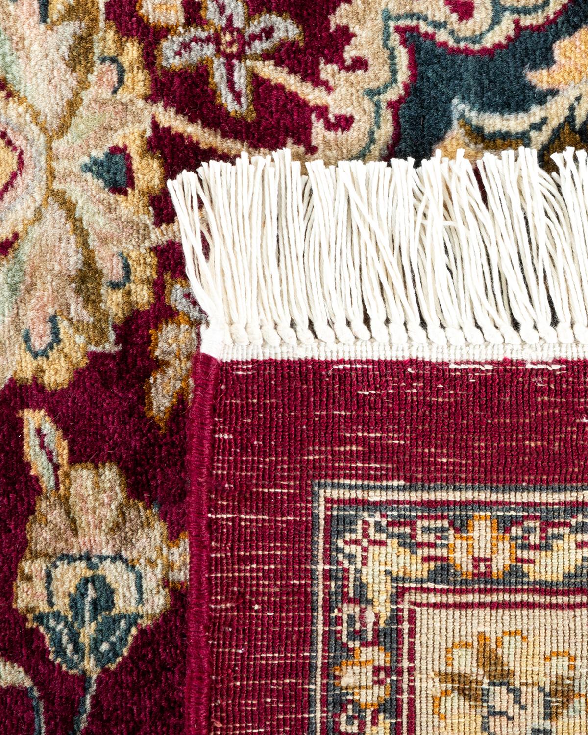 Hand-Knotted One-Of-A-Kind Hand Made Traditional Mogul Purple Area Rug For Sale