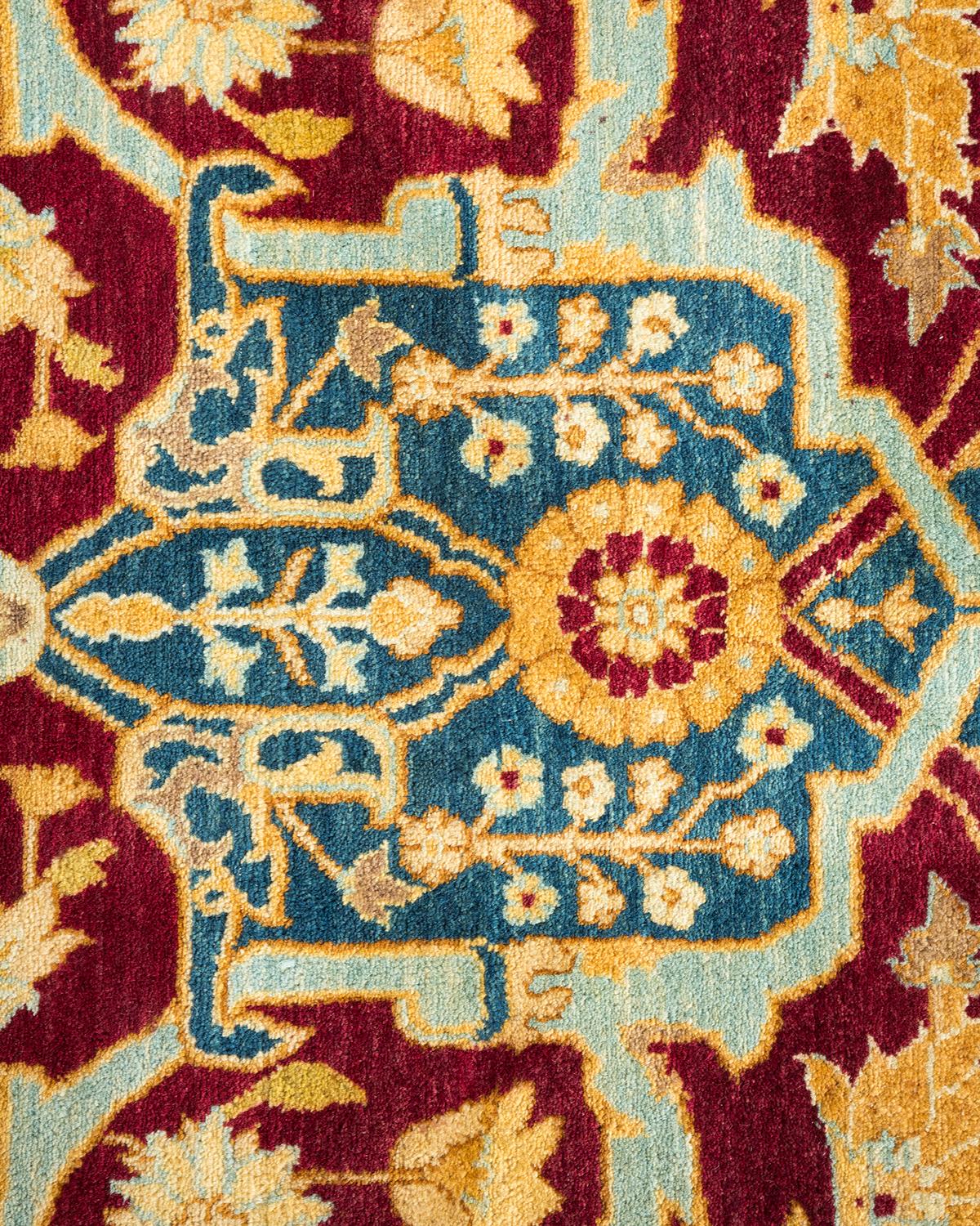 XXIe siècle et contemporain Tapis traditionnel Mogul violet unique en son genre fabriqué à la main en vente